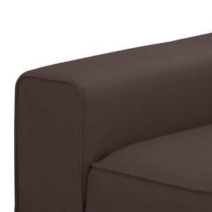 Ecksofa Ampio II Webstoff Stoff Naya: Braun - Longchair davorstehend rechts - Grau