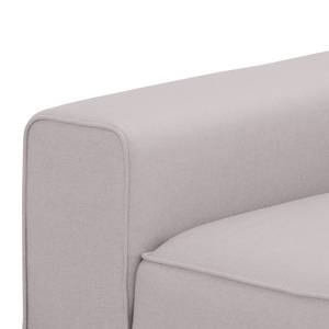 Ecksofa Ampio II Webstoff Stoff Naya: Grau-Beige - Longchair davorstehend rechts - Grau