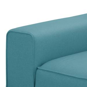 Hoekbank Ampio II geweven stof Stof Naya: Turquoise - Longchair vooraanzicht rechts - Grijs