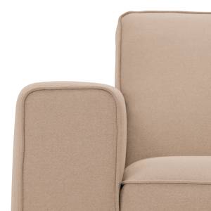 Ecksofa Ampio II Webstoff Stoff Floreana: Kamel - Longchair davorstehend rechts - Schwarz