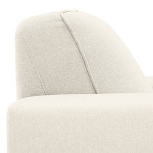 Ecksofa Ampio II Webstoff Stoff Naya: Hellbeige - Longchair davorstehend links - Schwarz