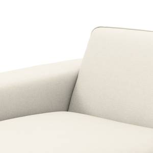 Ecksofa Ampio II Webstoff Stoff Naya: Hellbeige - Longchair davorstehend links - Schwarz