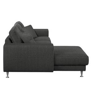 Ecksofa Arietta II Strukturstoff Anthrazit - Longchair davorstehend links