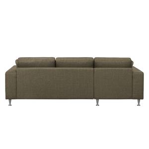 Ecksofa Arietta II Strukturstoff Havanna - Longchair davorstehend links