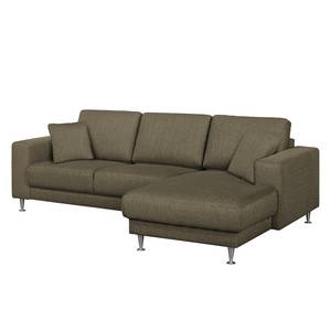 Ecksofa Arietta II Strukturstoff Havanna - Longchair davorstehend rechts