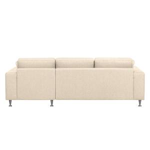 Ecksofa Arietta II Strukturstoff Hellbeige - Longchair davorstehend rechts