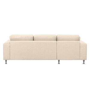 Ecksofa Arietta II Strukturstoff Hellbeige - Longchair davorstehend links