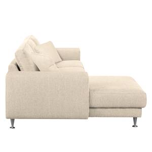 Ecksofa Arietta II Strukturstoff Hellbeige - Longchair davorstehend links