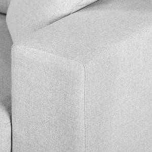 Canapé d'angle Arietta Tissu - Gris platine - Méridienne courte à gauche (vue de face)