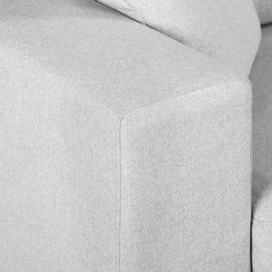 Canapé d'angle Arietta Tissu - Gris platine - Méridienne courte à droite (vue de face)
