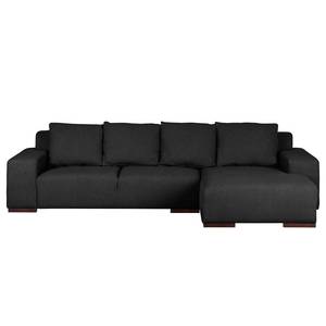 Ecksofa Arrimal I Webstoff Longchair/Ottomane davorstehend rechts - Schwarz