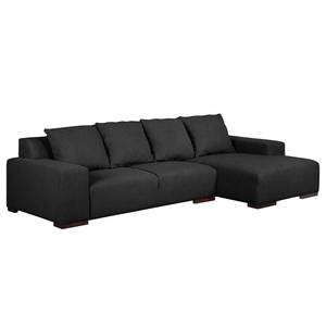 Ecksofa Arrimal I Webstoff Longchair/Ottomane davorstehend rechts - Schwarz