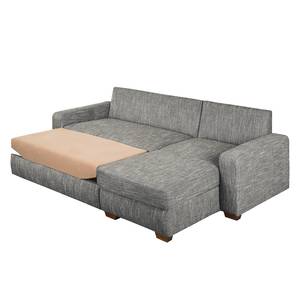 Ecksofa Arveda (mit Schlaffunktion) Strukturstoff - Grau - Longchair davorstehend rechts