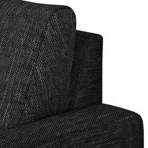 Ecksofa Arveda (mit Schlaffunktion) Strukturstoff - Schwarz - Longchair davorstehend links