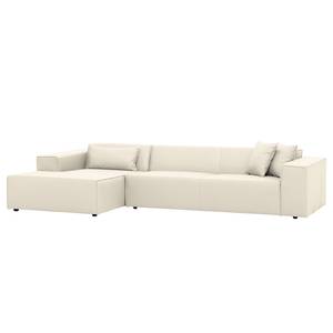 Ecksofa Atlanta Echtleder Echtleder Gad: Creme - Longchair davorstehend links