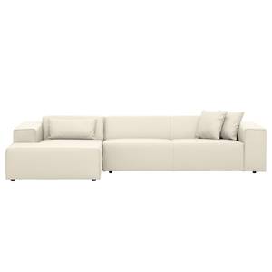 Ecksofa Atlanta Echtleder Echtleder Gad: Creme - Longchair davorstehend links