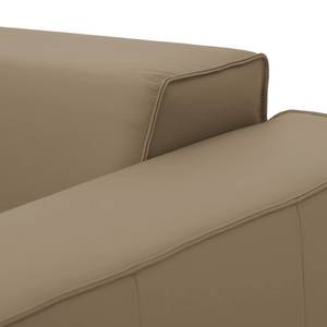 Ecksofa Atlanta Echtleder Echtleder Gad: Taupe - Longchair davorstehend links