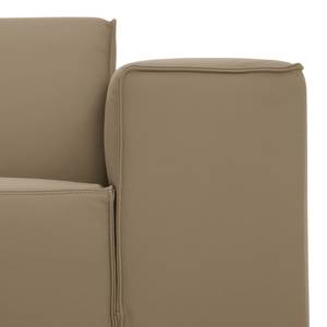 Ecksofa Atlanta Echtleder Echtleder Gad: Taupe - Longchair davorstehend links