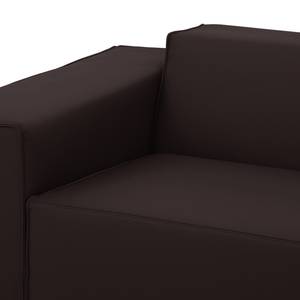 Ecksofa Atlanta Echtleder Echtleder Gad: Dunkelbraun - Longchair davorstehend rechts