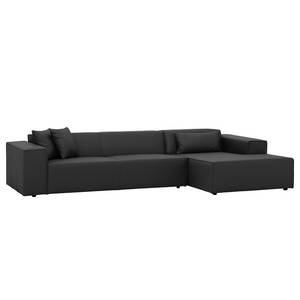 Ecksofa Atlanta Echtleder Echtleder Gad: Anthrazit - Longchair davorstehend rechts