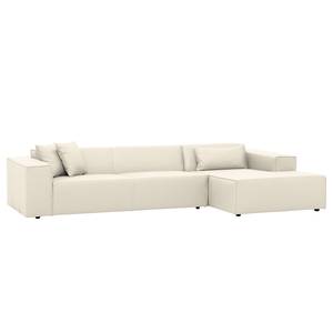 Ecksofa Atlanta Echtleder Echtleder Gad: Creme - Longchair davorstehend rechts