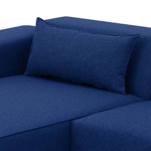 Canapé d'angle Atlanta Tissu Tissu Ramira : Bleu - Méridienne courte à gauche (vue de face)
