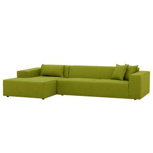 Ecksofa Atlanta Webstoff Stoff Ramira: Limette - Longchair davorstehend links