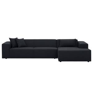 Ecksofa Atlanta Webstoff Stoff Ramira: Anthrazit - Longchair davorstehend rechts