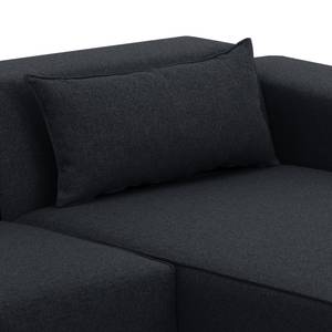 Ecksofa Atlanta Webstoff Stoff Ramira: Anthrazit - Longchair davorstehend rechts