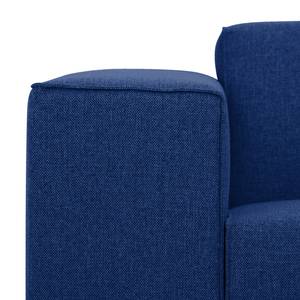 Canapé d'angle Atlanta Tissu Tissu Ramira : Bleu - Méridienne courte à droite (vue de face)