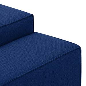 Ecksofa Atlanta Webstoff Stoff Ramira: Blau - Longchair davorstehend rechts