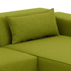 Ecksofa Atlanta Webstoff Stoff Ramira: Limette - Longchair davorstehend rechts