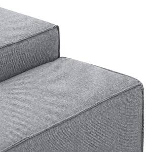 Ecksofa Atlanta Webstoff Stoff Ramira: Silber - Longchair davorstehend rechts