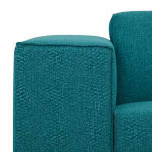 Hoekbank Atlanta geweven stof Stof Ramira: Turquoise - Longchair vooraanzicht rechts