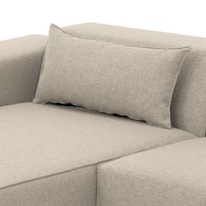 Hoekbank Atlanta geweven stof Stof Selva: Beige - Longchair vooraanzicht links