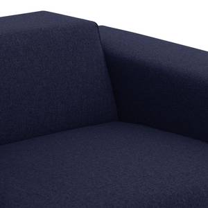Canapé d'angle Atlanta Tissu Tissu Milan : Bleu foncé - Méridienne courte à gauche (vue de face)