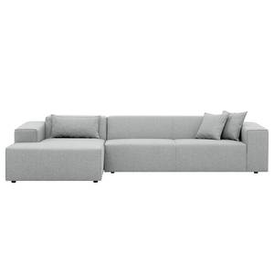 Ecksofa Atlanta Webstoff Stoff Selva: Silbergrau - Longchair davorstehend links