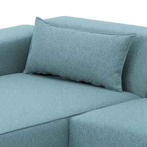 Ecksofa Atlanta Webstoff Stoff Selva: Hellblau - Longchair davorstehend links