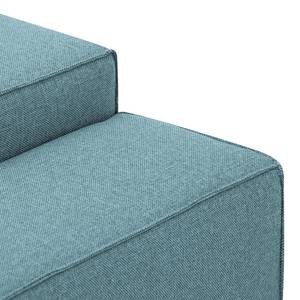 Ecksofa Atlanta Webstoff Stoff Selva: Hellblau - Longchair davorstehend links