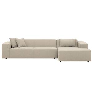 Ecksofa Atlanta Webstoff Stoff Selva: Beige - Longchair davorstehend rechts