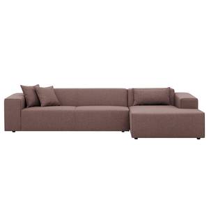 Ecksofa Atlanta Webstoff Webstoff Milan: Grau-Braun - Longchair davorstehend rechts