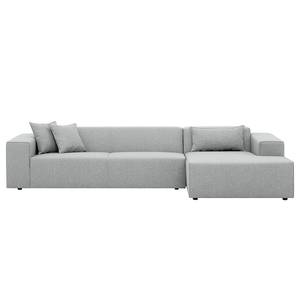 Ecksofa Atlanta Webstoff Stoff Selva: Silbergrau - Longchair davorstehend rechts