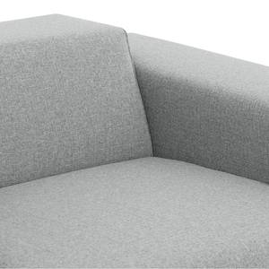 Ecksofa Atlanta Webstoff Stoff Selva: Silbergrau - Longchair davorstehend rechts