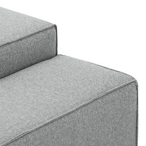 Ecksofa Atlanta Webstoff Stoff Selva: Silbergrau - Longchair davorstehend rechts