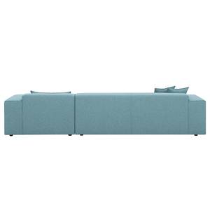 Ecksofa Atlanta Webstoff Stoff Selva: Hellblau - Longchair davorstehend rechts