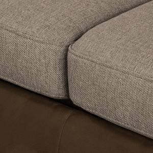 Ecksofa Auletta (mit Schlaffunktion) Microfaser / Webstoff - Braun / Cappuccino