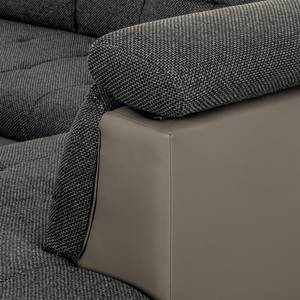 Ecksofa Auletta Webstoff Braun - Textil - 296 x 95 x 228 cm