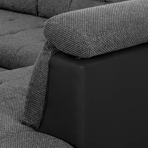 Ecksofa Auletta Webstoff Schwarz - Grau - Textil - 296 x 95 x 228 cm