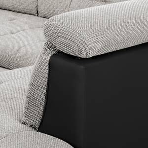 Ecksofa Auletta Webstoff Schwarz - Grau - Textil - 296 x 95 x 228 cm