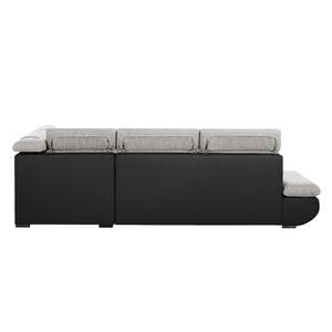 Ecksofa Auletta Webstoff Schwarz - Grau - Textil - 296 x 95 x 228 cm